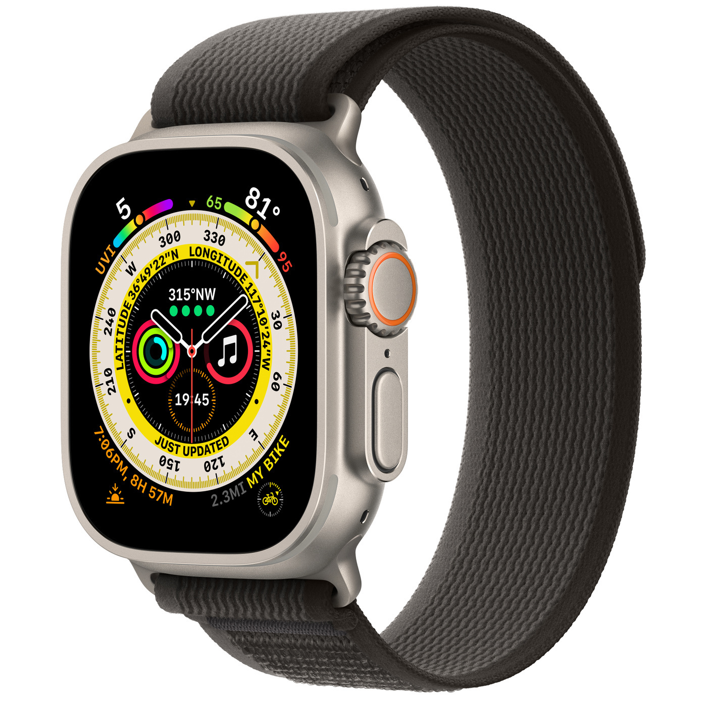 Умные часы Apple Watch Ultra 49mm Titanium Trail Loop Черный / Серый