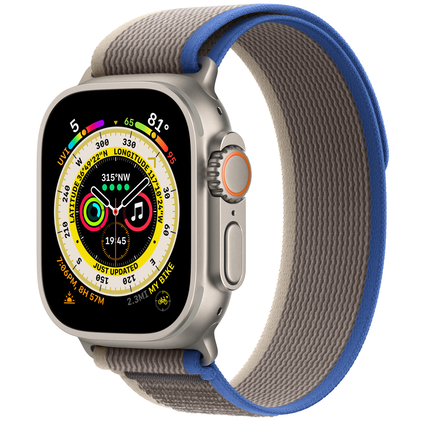 Умные часы Apple Watch Ultra 49mm Titanium Trail Loop Синий / Серый